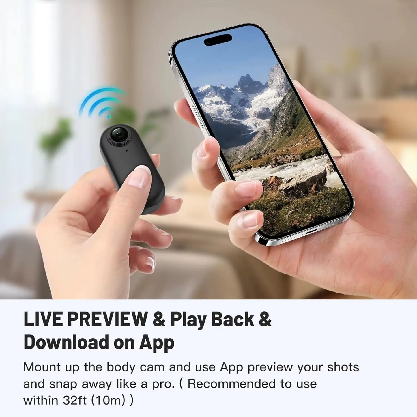 POV Camera with Magnetic Body Clip Small Body Wearable Camera FHD 1080P Small Tiny Outdoor Vlog Recorder Action Camera Sport DV